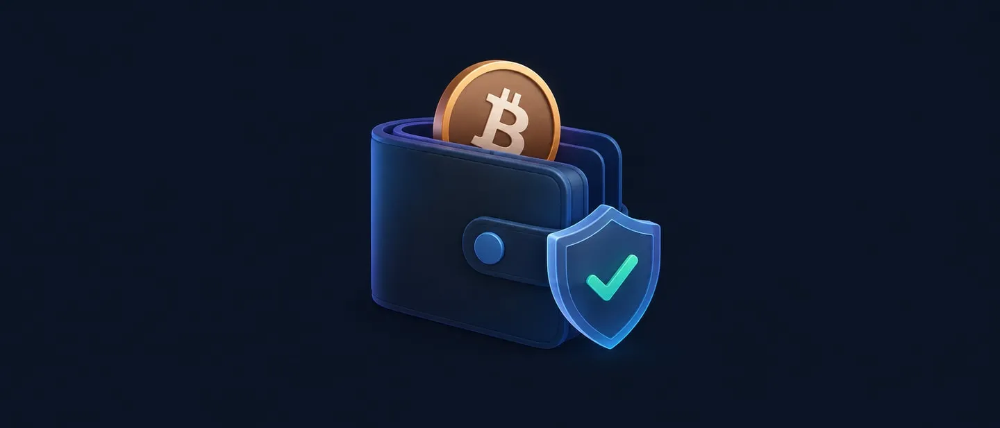 تصویر مفهومی کیف‌پول بیت کوین و سپر امنیتی
